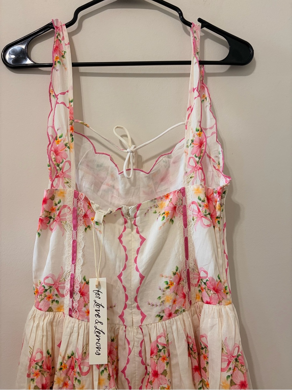 For love & Lemons Cotton Tea Time Floral Print Midi Dress - Picture 9 of 10